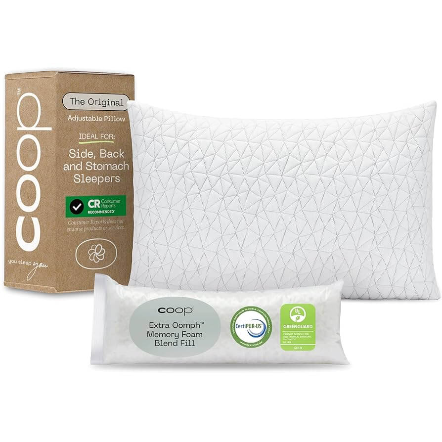 The Coop Home Goods Original Pillow, our editor's choice for best overall memory foam pillow in 2025.