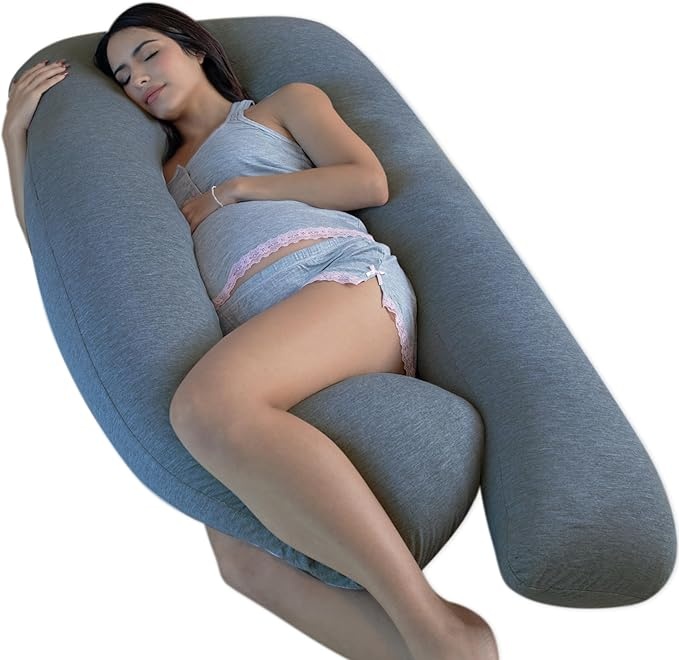Best pregnancy pillow 2026 - Pharmedoc U-shaped cooling maternity pillow for back pain relief and side sleeping support